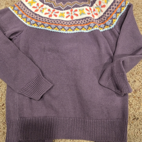 Hanna Anderson Purple Cardigan With Floral Yoke Size 110 Or 5 - Picture 4 of 4